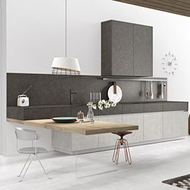Cucine Meson's: Cucina M_onoliti Lamiera Cemento