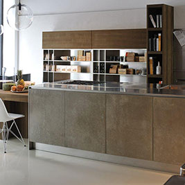 Cucine Xera: Cucina Hand-brushed cemento rovere